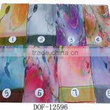 Chiffon Voile Fashion Scarf Printing Floral Geometrical Pattern thumbnail-2
