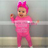 S17529A Newborn Children Clothes Cotton Long Sleeve Letter Romper thumbnail-1