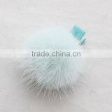Myfur Summer Color Mint Green Genuine Mink Fur Pompoms Accessory for Hairpin thumbnail-2