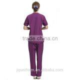 Juqian 2016 Quality Hot Purple V Neck Summer Hospital Housekeeping Staff Uniforms thumbnail-4