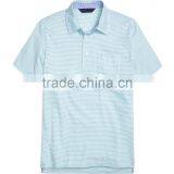 Man Polo Shirt With Pocket Slim Fit Stripe Polo Shirt Wholesale OEM Service thumbnail-1