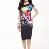 Women Polyester One-piece Printed Floral Vintage Style Dress thumbnail-1