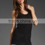 Narrow Racer Back Tank Tops in Black thumbnail-1