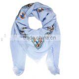 Hot Sale Square Headscarf Pure Cotton Embroidery Shawl Scarf Muslim Hijab Scarf for Women thumbnail-4