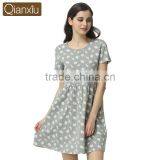 Perfect Qianxiu Summer Short Sleeve Daisy Dress Printed Girls Lounge Wear Night Skirt thumbnail-3
