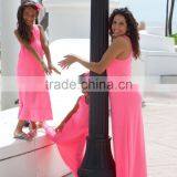 Maxi Ladies Dresses Pink Family Matching Clothing