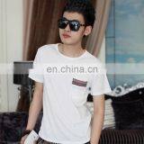 Peijiaxin Latest Design Casual Style O-neck White Plain Cheap Men Fancy Pocket T Shirt thumbnail-2