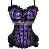Classic Wholesale Front Three Bows and Lace Corset With Straps and Dots Printing Corset thumbnail-6