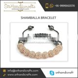 Beautifully Designed Tan Color Shamballa Bracelet at Bulk Rate