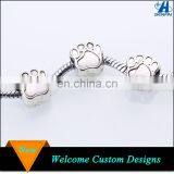 Antique Silver Dog Bear Paw Beads Paw Print Charm Beads for Bracelet thumbnail-1