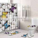 Custom Logo Carpet Christmas Shower Curtains Kiss my Airs Doormat Custom Design Shower Curtain Set Made in China thumbnail-1