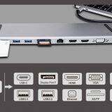 USB C Docking Station 11 in 1 3USB 3.0 2HDMI VGA TF SD RJ45 Audio USB-C