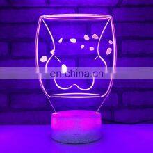 3D Led Light Optical Cat Paw Shaped Lamp With Touch Sensor Switch for Bedroom thumbnail-3