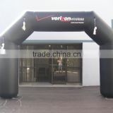Black color Air sealed inflatable arch with banner for exhibition / inflatable archway