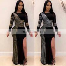 Women Long Sleeve Birthday Dresses Sexy Hot Diamond Process Sexy Dress Party Club Night Dress thumbnail-4