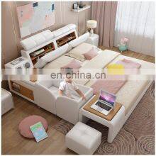 Hot Italy Designs Camas Smart Leather Wood Beds Massage King Size Bed Sets thumbnail-3