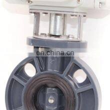 UPVC Butterfly Valve 220V 24V UPVC DN80 DN200 Motorized Wafer Butterfly Valve thumbnail-2