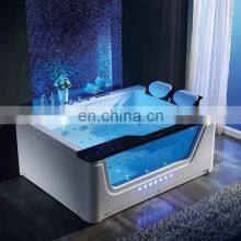 Chinese Indoor Low Price Modern 2 Person Led Hydromassage Whirlpool Bathtub Acrylic With tv Sale in Ghana thumbnail-5