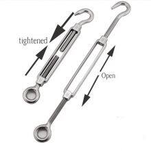 Factory Open Body Stainless Steel Eye Hook Turnbuckle Wire Rope Tensioner Adjustable Turnbuckle thumbnail-5