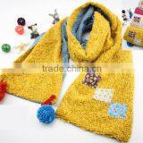 Fashion Cute Small Square Cloth Sewed Two-layer Pom Pom Style Boys Girls Baby Winter Scarf thumbnail-3