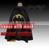 Wholesale batman sateen capes with mask ,Fashion Superhero spider girl Cape masks100% sateen with lining children costume cloak