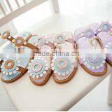 Hot Selling Latest Design Lovely Big Flower Girls Flat Sandal Slipper Shoes thumbnail-1