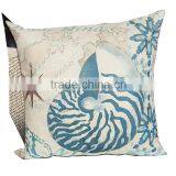 2016 Hot Sale Popular Fashion Home Decorative Conch Printing Linen Cheap Cushion Cover thumbnail-6
