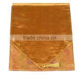 Stripe Design Yellow Border Colour Silk Table Runner thumbnail-2