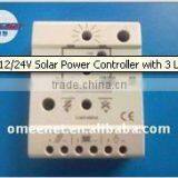 5A 12/24V Solar Power Controller With 3 LED