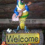 Polyresin Parrot Birds Solar Light for Garden Decoration Craft