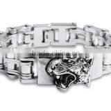 YM063 Hot Sale 316l Stainless Steel Biker Chain Bracelet Wholesale Tiger Desige Motorcycle Chain Bracelet thumbnail-1