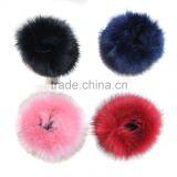 Plain Red Color Round Circle Rabbit Fur Scarf thumbnail-3