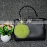 Fancy New Arrival Fox Fur Ball Keyring Luxurious Wholesale Fur Pompom Keychain/Handbag keyring