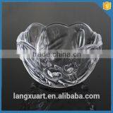 Pressed Punch Glass Crystal Bowl Engraved Flower Crystal Fruit Bowl thumbnail-2