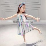 Custom Colorful Abstract Style Condole Belt Cotton Breathable Children Fashion Frock