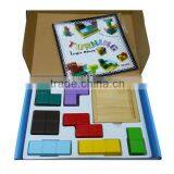 Wooden turning block game, puzzle block set