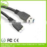 High Speed USB 3.0 A Male to Micro B Male Usb 3.0 Cable For External HDD -1.5ft