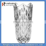 LongRun hot new products for 2015 hand made fancy carved flower glass vases wholesale cheap for home decor