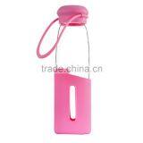 Cheap Logo Printed Green 500ml Glass Sport Water Bottle With Silicone Sleeve thumbnail-3