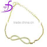 "8" Shape Pendant Necklace With Zircon Yellow Rhodium Plated in 925 Silver thumbnail-1