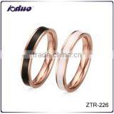 2016 Wholesale Korean White/Black Epoxy Rose Gold Plated Stainless Steel Ring thumbnail-1