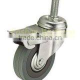 Industrial Gray PVC Stem Brake Caster thumbnail-5