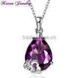 New Amethyst Purple Crystal Zircon Platinum Plated Pendant Necklace Collar Choker Vintage Statement Necklace Women