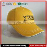 High Quality Yellow Cotton Baseball Caps Embroidery Baseball Cap Bulk
