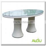 Wedding Dining Table,White Wedding Oval Dining Table With Glass thumbnail-1