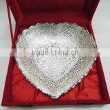Indian Wedding Return Gift Item Lovely Silver Plated Brass Tray thumbnail-2