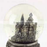 Custom Halloween Theme Antique Building Bat Snow Globe thumbnail-4