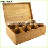Eco-friendly Personalized Solid Bamboo Tea Box With Bamboo Lid/Homex_Factory thumbnail-1