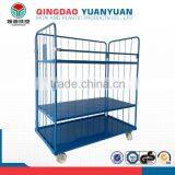 4 Wheels 3 Sided Logistics Container Pallet Flexible Roll Cage Folding Hand Trolley