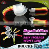 NBRSC Wholesale 8-Piece Individual Stackable Colorful Clear Plastic Magnetic Measuring Cup And Spoon Set for Baking thumbnail-1